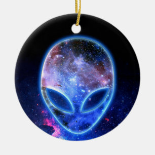Alien in Space Ceramic Tree Decoration