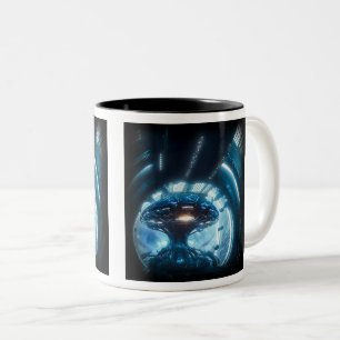 Alien in Space Two-Tone Mug, 11 oz Coffee Mug