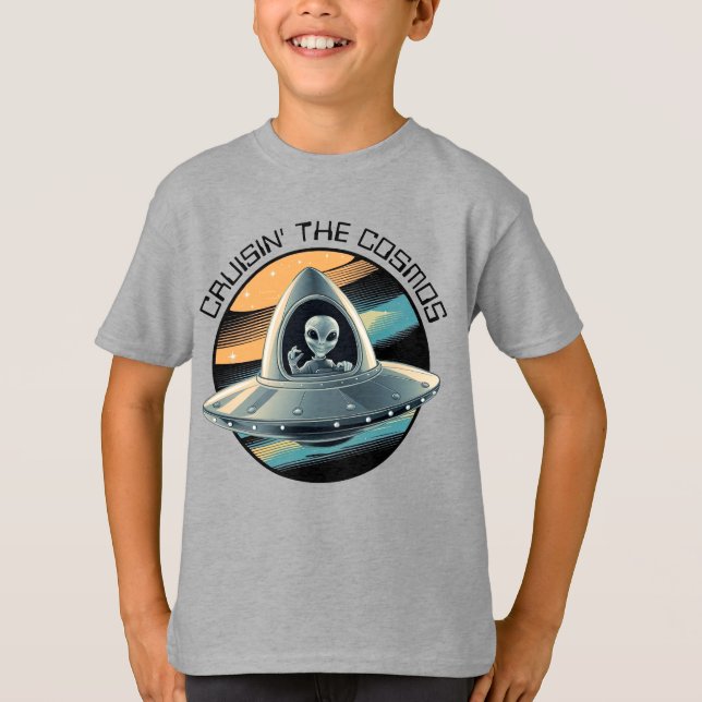 Alien in Spaceship T-Shirt (Front)