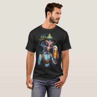 Alien In Traditional Oktoberparty Kostuum T-Shirt