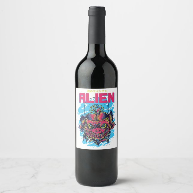 alien-invaders-N44VVW Wine Label (Front)