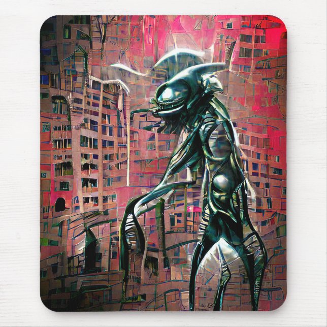 Alien Invasion Apron Mouse Mat (Front)