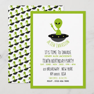 Alien Invasion, Birthday Invitation