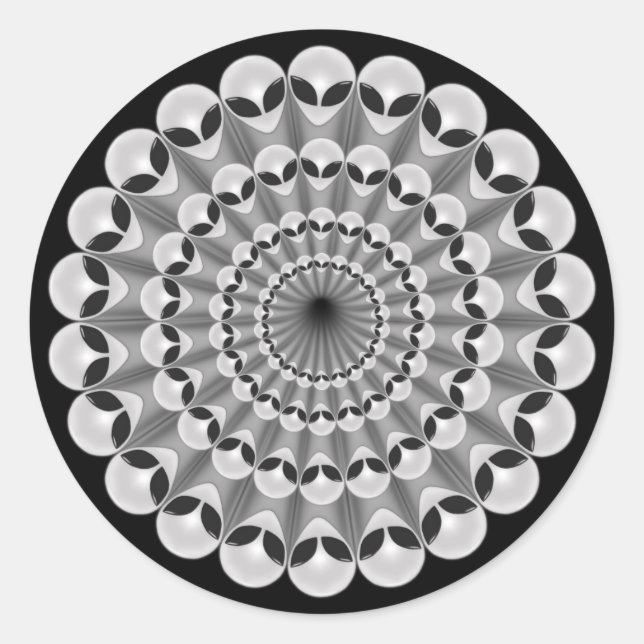 Alien Invasion Classic Round Sticker (Front)