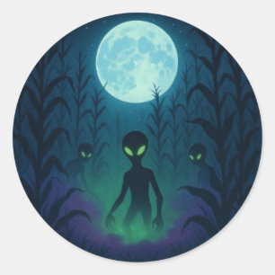 Alien Invasion Classic Round Sticker
