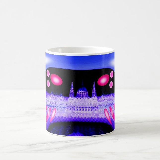 Alien invasion funky art coffee mug (Center)