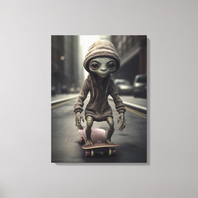 Alien Invasion on Wheels Canvas Print (Front)