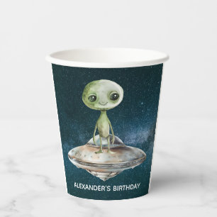 Alien Invasion Outer Space Birthday Paper Cups