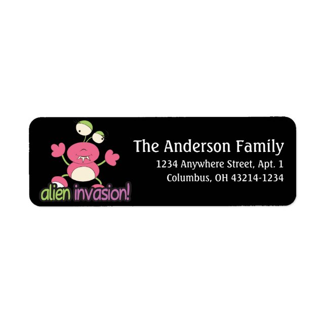 Alien Invasion Outer Space Fun Address Labels d4 (Front)