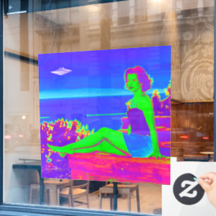 Alien Invasion Pop Art Window Cling