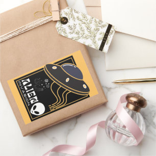 Alien Invasion UFO space galaxy Rectangular Sticker