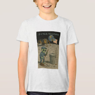 Alien Janitor Cleans Up Lunar Tourists’ Mess Tri-Blend Shirt