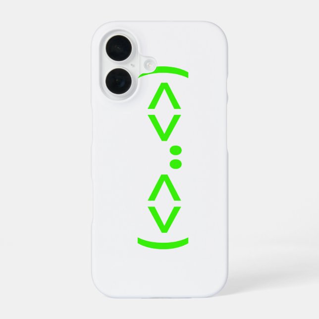 ALIEN Japanese Emoticon iPhone 16 Case (Back)