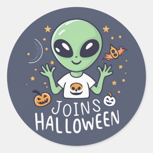 Alien Joins Halloween Sticker (Front)