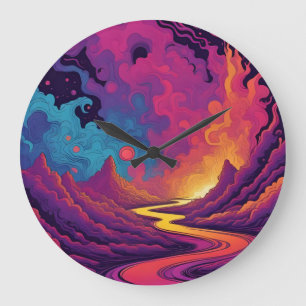Alien Lands Large Clock