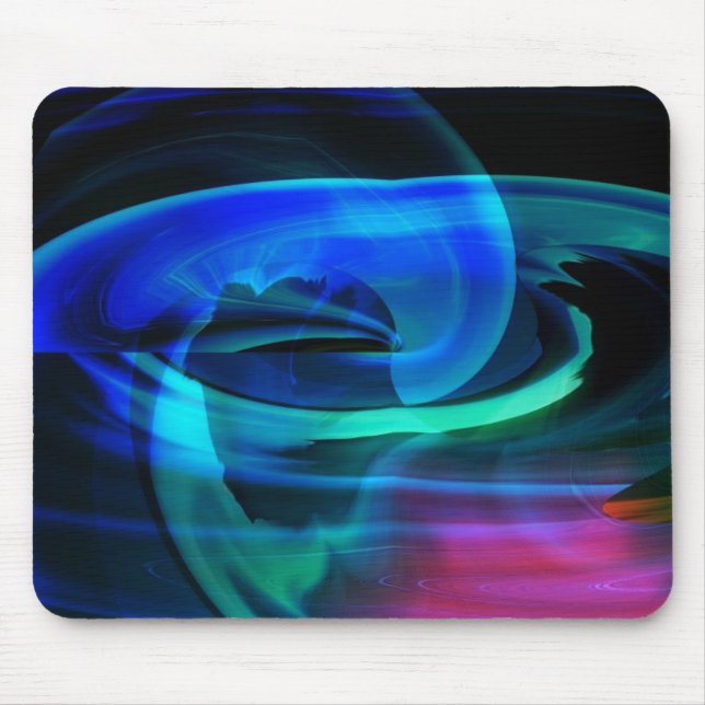 Alien Landscape Abstract Blues Mousepad (Front)