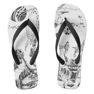 Alien Landscape Flip Flops