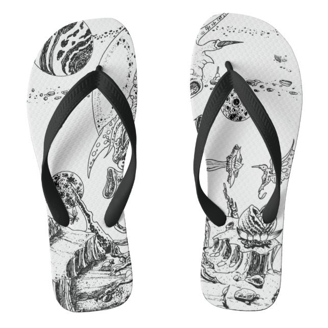 Alien Landscape Flip Flops (Footbed)