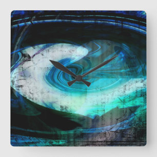 Alien Landscape Grunge Clock