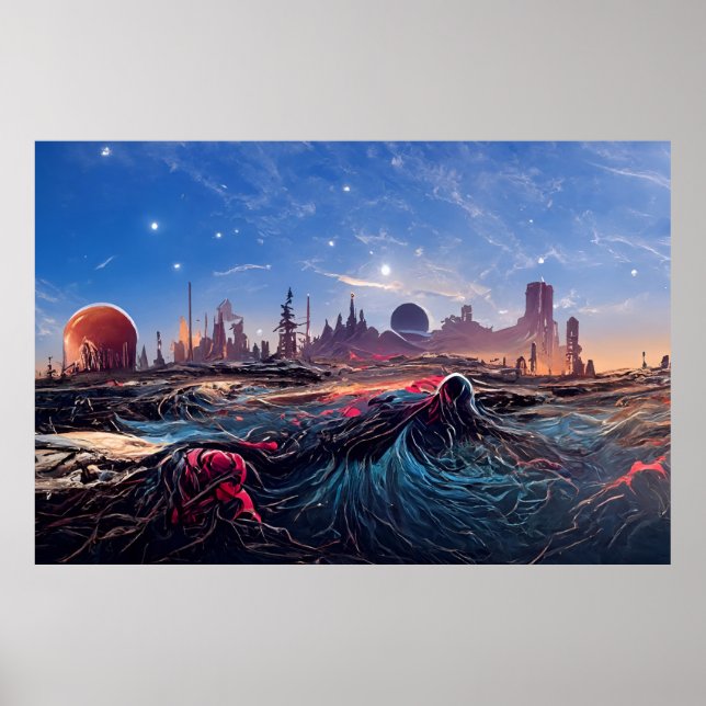 Alien Landscape in Outer Space | Abstract Poster (Front)