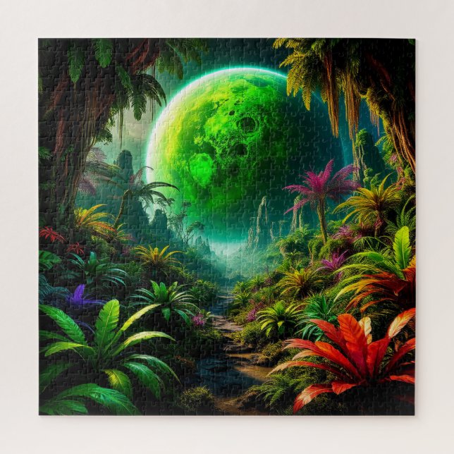 👽 Alien Landscape Jigsaw Puzzle Space Nature Gift (Vertical)