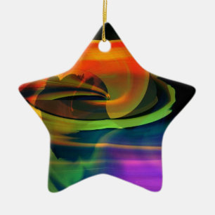 Alien Landscape Rainbow Abstract Ceramic Tree Decoration