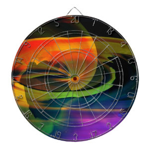 Alien Landscape Rainbow Abstract Dartboard