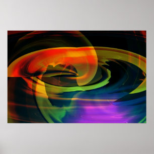 Alien Landscape Rainbow Abstract Poster