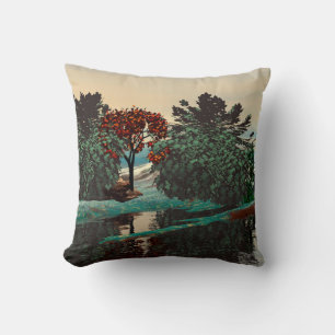 ALIEN LANDSCAPE,TREES,LAGOON HYPERION Sci Fi Cushion