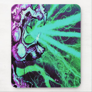 Alien Laser Eyes with Reptile Tongue Mouse Mat