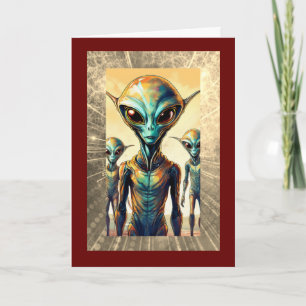 Alien Life at 60, 5" x 7" Folded Birthday Card