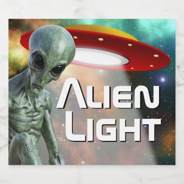 Alien Light Storm Area 51 Beer Bottle Label (Single Label)