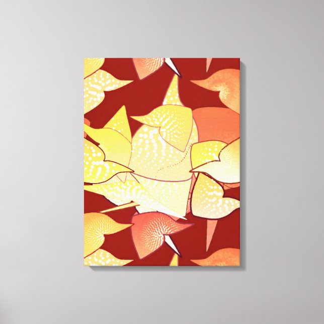 “Alien Lilies” Abstract - Rust and Gold Canvas Print (Front)
