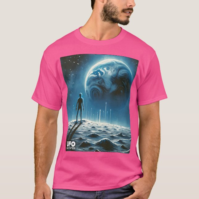 Alien Looking At An Unknown Planet T-Shirt (Front)
