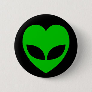 Alien Love Heart 6 Cm Round Badge