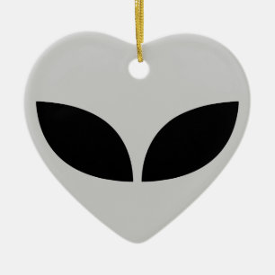 Alien Love Heart Ceramic Ornament