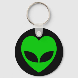 Alien Love Heart Key Ring
