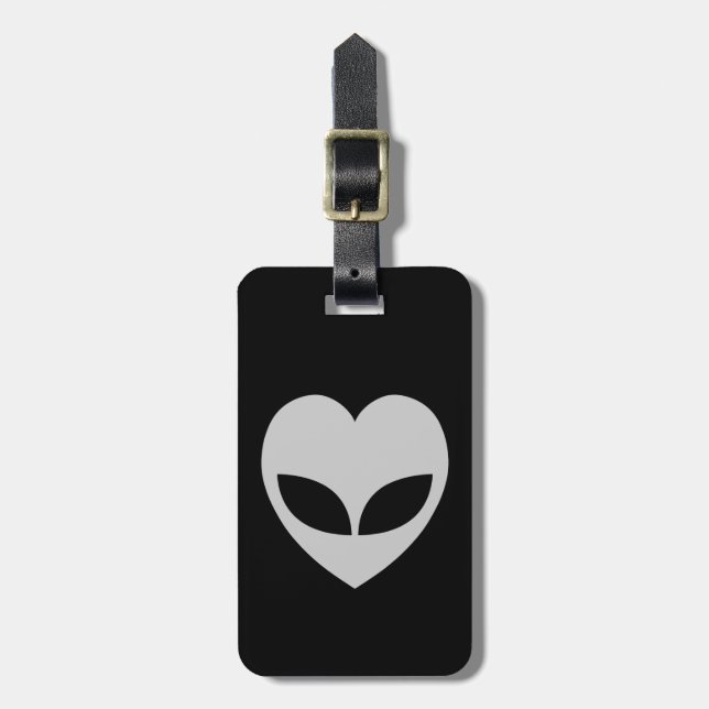 Alien Love Heart Luggage Tag (Front Vertical)
