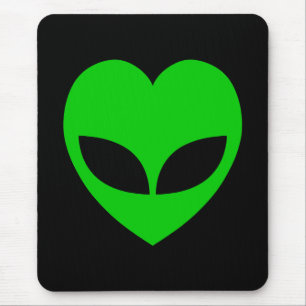 Alien Love Heart Mouse Mat