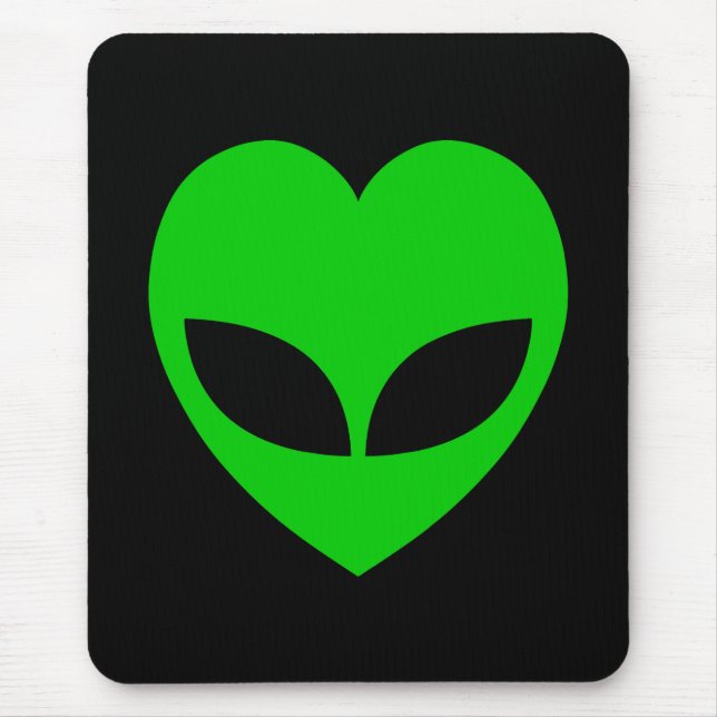 Alien Love Heart Mouse Mat (Front)