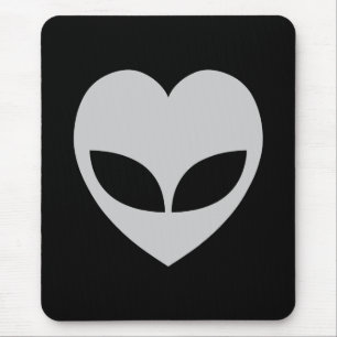 Alien Love Heart Mouse Pad