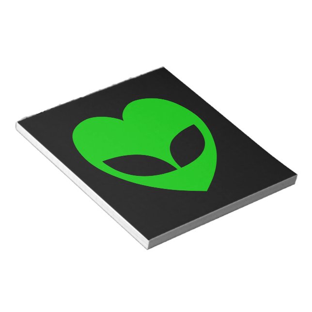 Alien Love Heart Notepad (Angled)