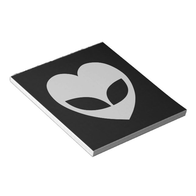 Alien Love Heart Notepad (Angled)