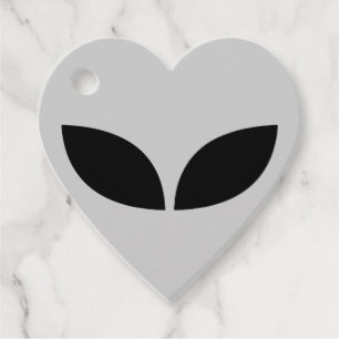 Alien Love Heart Paper Coaster Favour Tags