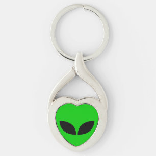 Alien Love Heart Paper Coaster Key Ring