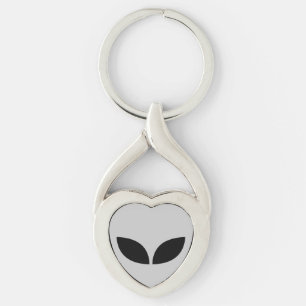 Alien Love Heart Paper Coaster Key Ring