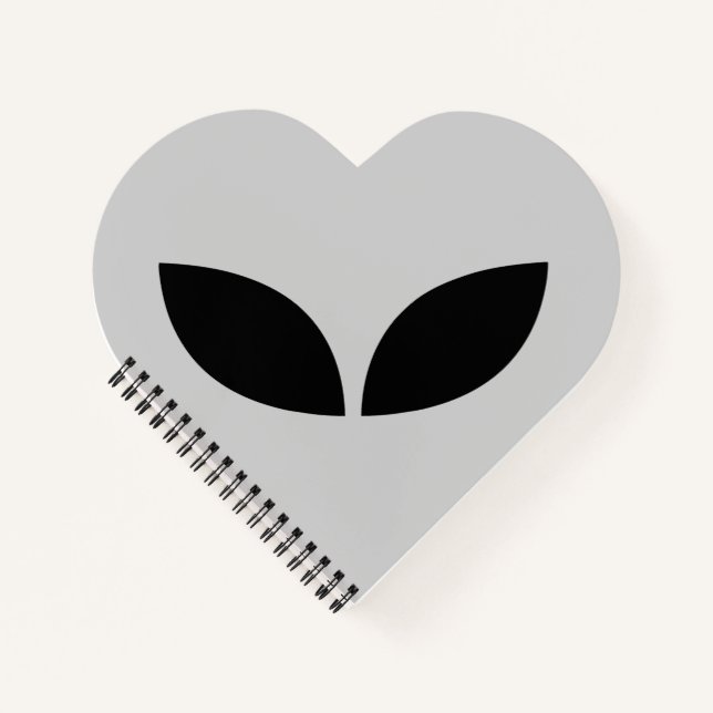 Alien Love Heart Paper Coaster Notebook (Front)