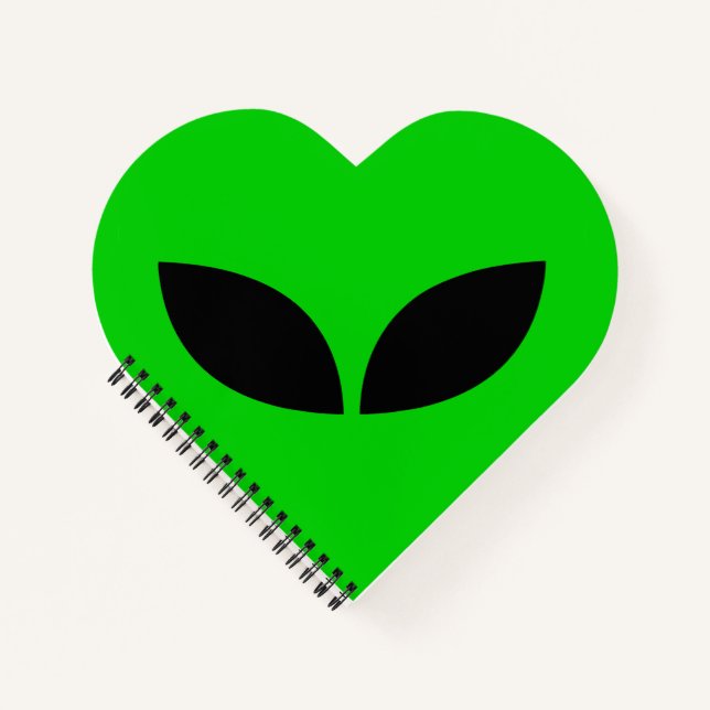 Alien Love Heart Paper Coaster Notebook (Front)