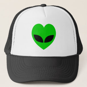 Alien Love Heart Paper Coaster Trucker Hat