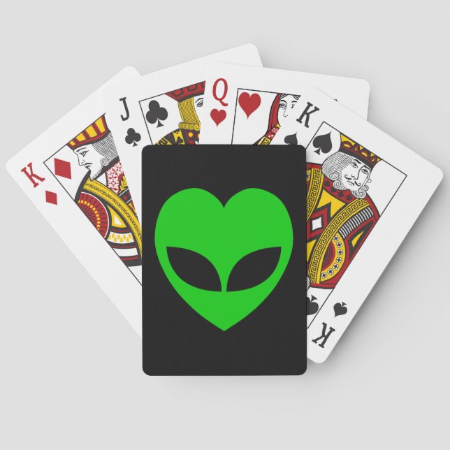 Alien Love Heart Playing Cards (Back)